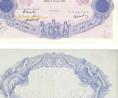 F 30/2 billet 500 f bleu 1920 date rare